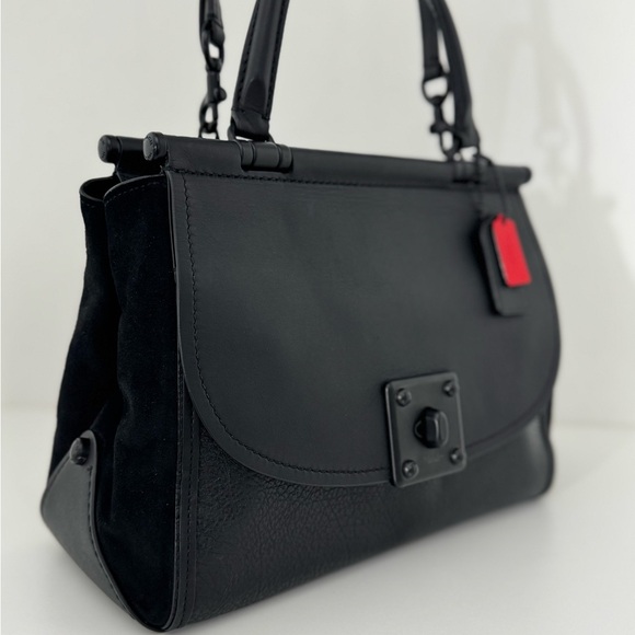 COACH Drifter Carryall in Black Leather & Jet Black Micro Wallet - Picture 3 of 15